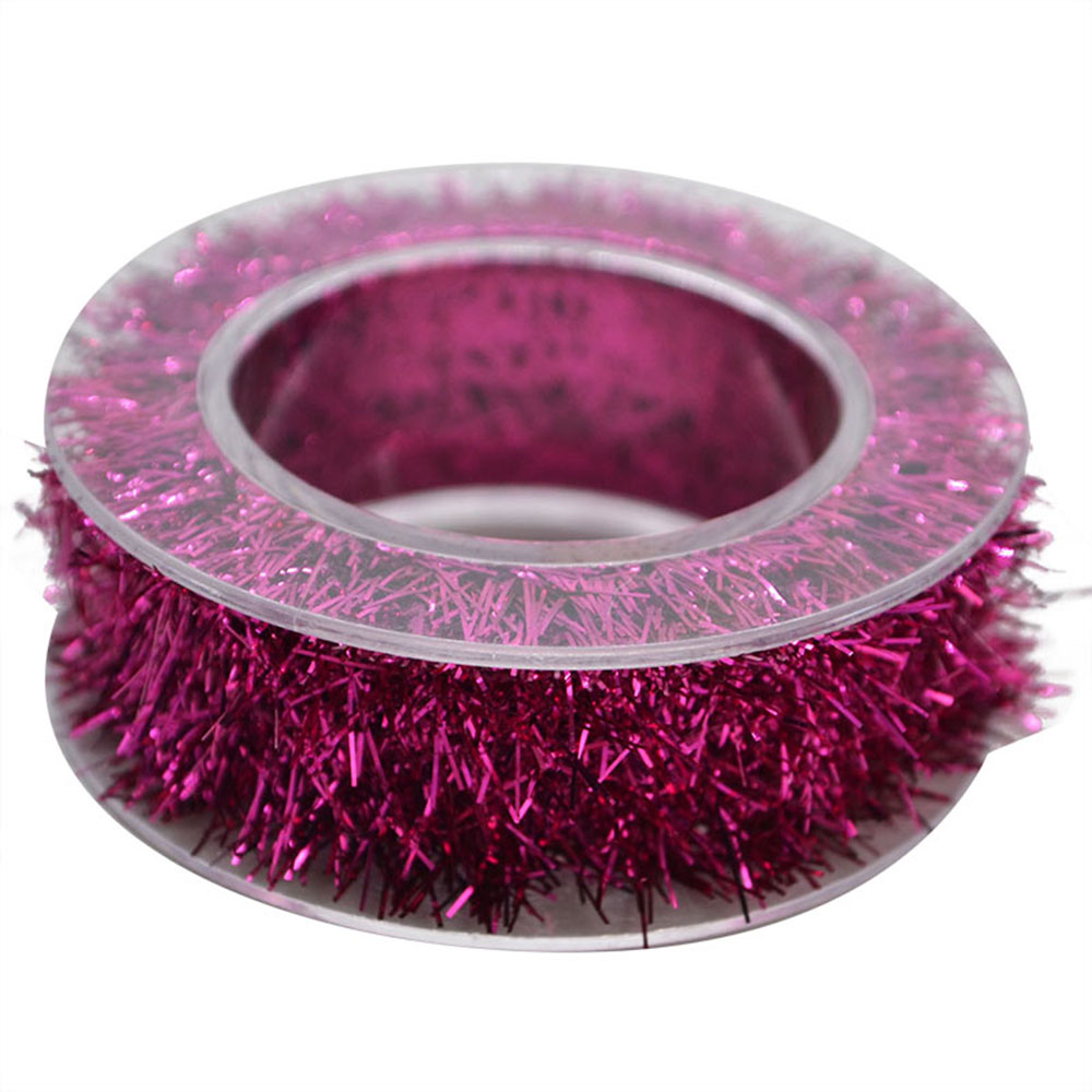 1.5m veelkleurige draad slingers met linten, hangend van rotan, kerstboomversiering, bruiloft, verjaardag, feest, kleurrijk lint: Rozenrood