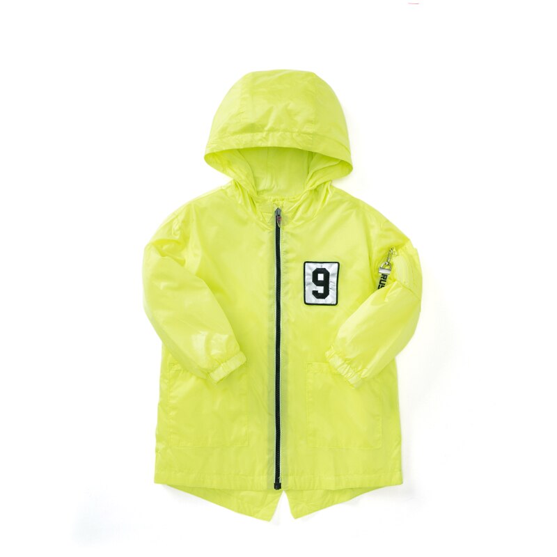 Balabala casaco de bebê roupas do menino primavera 2020 nova maré moda das crianças com capuz manga longa jaqueta outerwear: Lemon yellow / 3T