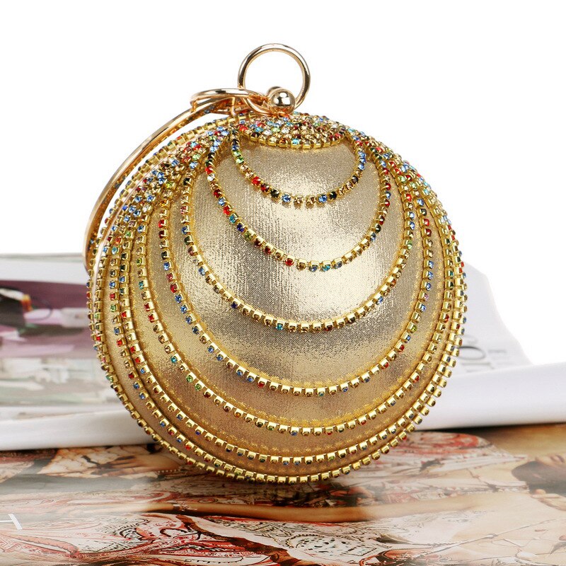 Diamants de luxe or mariage bracelets circulaires embrayage sacs à main sacs de soirée sacs à bandoulière pour les femmes: 6