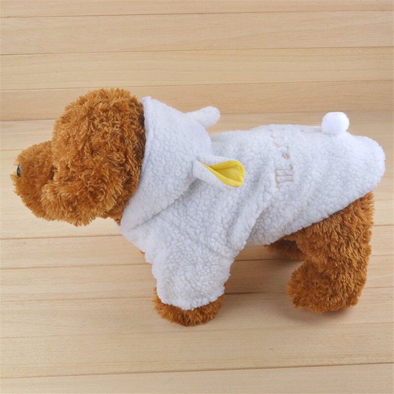 Warm Pet Kostuum Kleine Hond Kat Kleding Jas Witte Schapen Puppy Hoodie Chihuahua Kleding In Winter Warm Winddicht Kleding