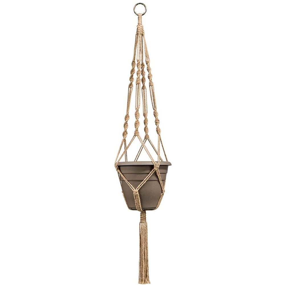 2 Pcs Macrame Plant Hanger Indoor Outdoor Hanging Planter Basket Jute Rope 4 Legs 41 Inch