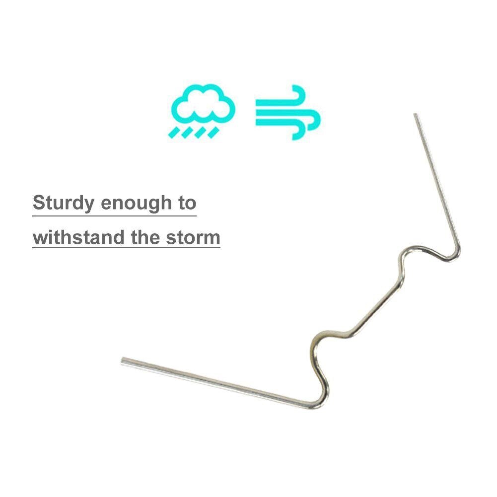 100Pcs Galvanized Steel W-Type Greenhouse Glass Pane Spring Wire Glazing Overlap Clips Fixing Clamps Greenhouse Fixing Tool