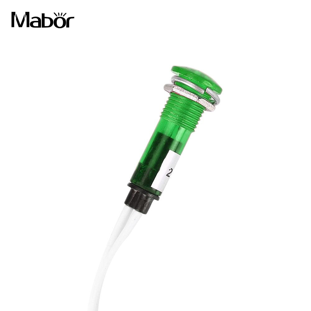 1pcs Auto Marine Boot LED Waarschuwing Dashboard Signal Lights Pilot Lamp 220V 10mm