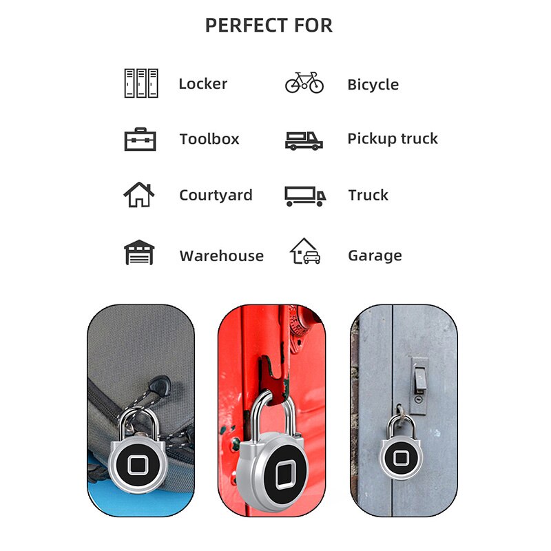 Mini Portable Anti-theft Smart Door Lock Fingerprint Luggage Lock Warehouse Home Door Safety Long Standby Electronic Padlock