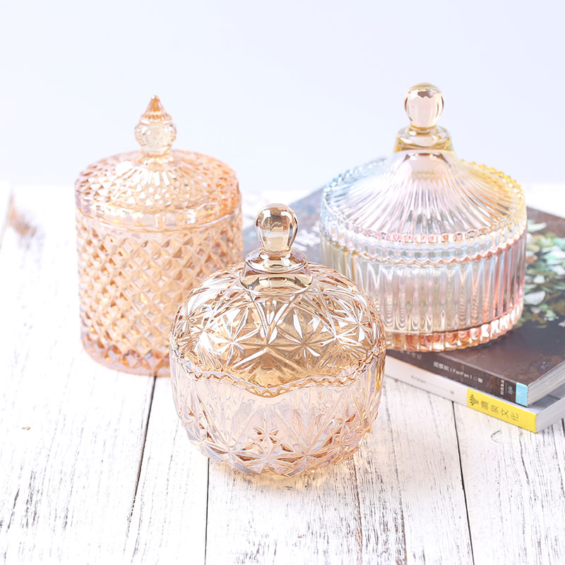 Crystal Glass Jar Tea Container Glass Cans Spice Jar Storage Jars Jewelry Storage