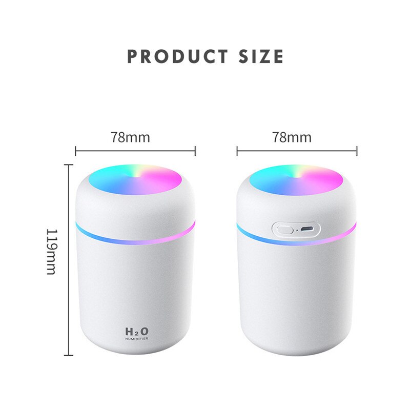 Usb mini proable ilmankostutin ultraääni aromiöljy eteerinen diffuusori sumukone värikkäällä valolla kotiautotoimistoon