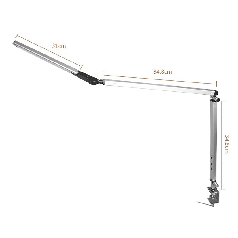Brazo Largo lámpara de escritorio con Clip Oficina lámpara de escritorio Led ojo-Protección de larga vida libro lámpara para dormitorio Led luz 3-nivel de brillo y Color