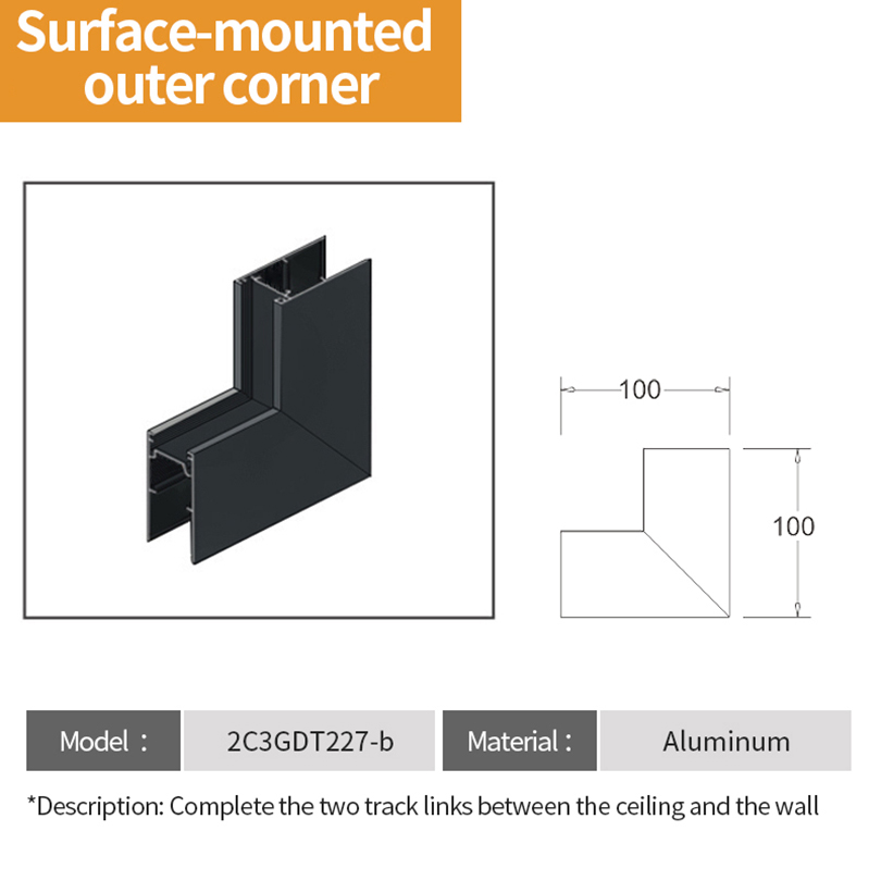 Magnetische schiene zur oberflächenmontage, 1.5m- teiliges zubehör für hängende LED-streifen, eckverbinder , 48v netzteile: Dunkelgelb