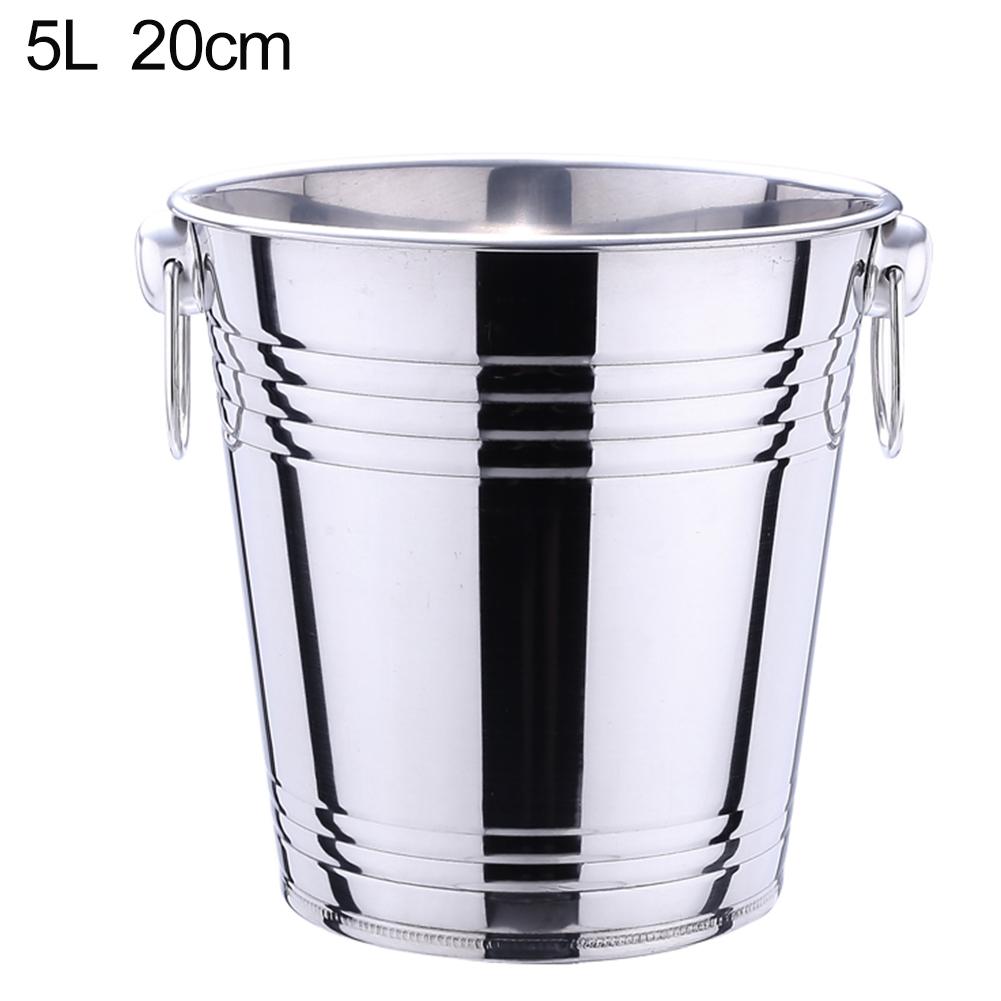 Cubo aislado para hielo de acero inoxidable Premium para champán, vino y cerveza. Bañeras y cubos de Metal para bebidas, para fiestas, bebidas: 5L