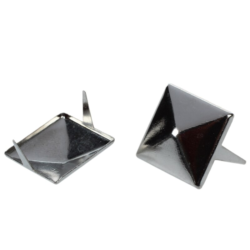 Approx. 100pcs 2 Prongs Pyramid Studs 12mm Silver--Great for Any Leathercraft Project, Like Velts, Handbags, Bracelets, Jacket