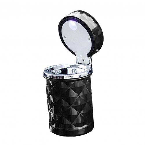 Cenicero portátil para coche, soporte de cilindro con indicador LED, suministros para coche, Universal, accesorios de estilismo para coche, Interior, 1 ud.: Black
