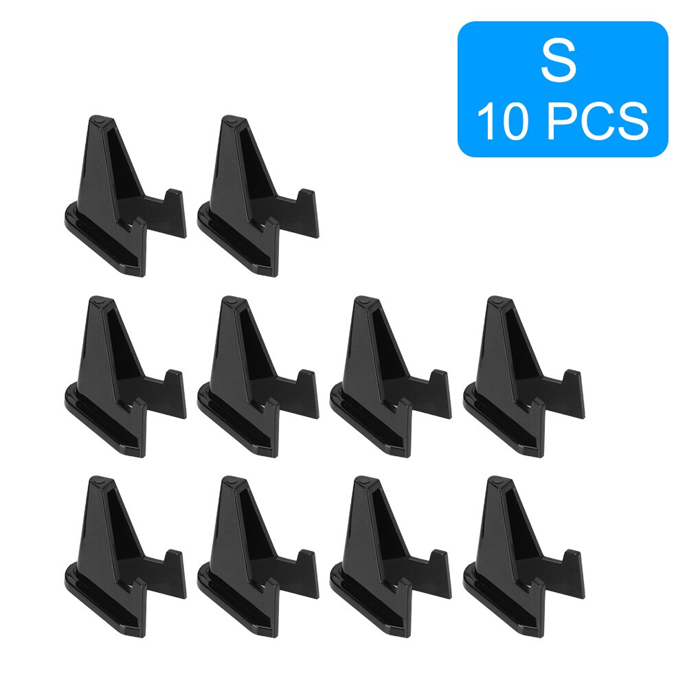HILIFE Collection Coin Storage Rack Postcard Display Medal Shelf 10pcs Mini Coin Display Easel Holder Acrylic Stands: 10Pcs Black Small
