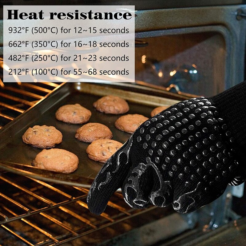 Bbq Handschoenen 800 Graden Warmte-isolatie, Brandwerende, Antislip Siliconen Handschoenen, Barbecue Handschoenen, gebruikt Voor Koken Oven Barbecue
