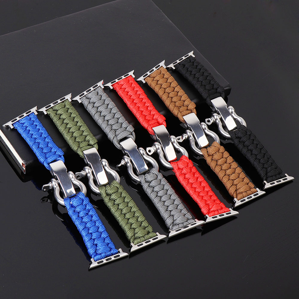 Band voor Apple Watch Band 44 mm 40 mm 45 mm 41 mm 42 mm 49 mm Nylon gevlochten buitenarmband iWatch Serie 3 4 5 SE 6 7 8 9 Ultra