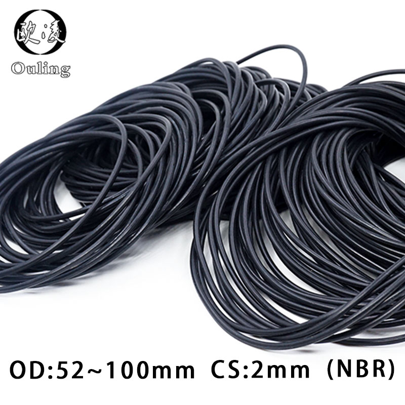 10 Teil/los Gummi Ring NBR Abdichtung O Ring 2mm OD52/54/55/56/60/62/65/70/75/80/85/90/92/95/100*2mm O-Ring Dichtung Dichtungen Ringe Washer