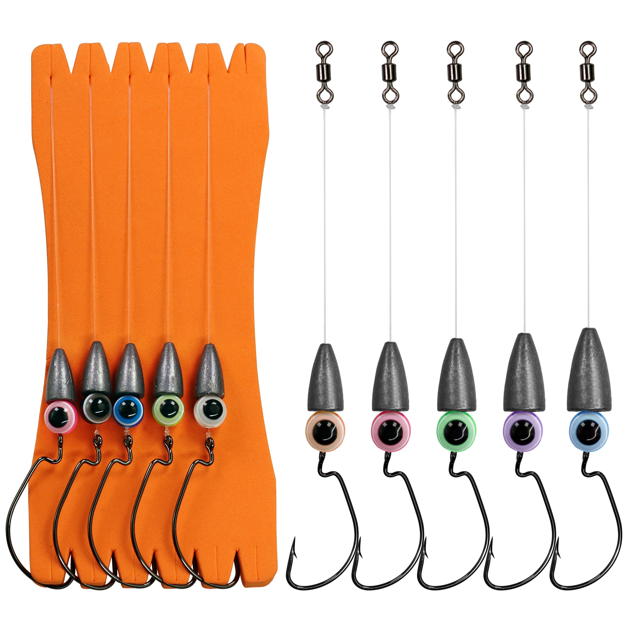 5 Stks/partij Texas Rig Set Voor Bass Fishing Caro... Vicedeal