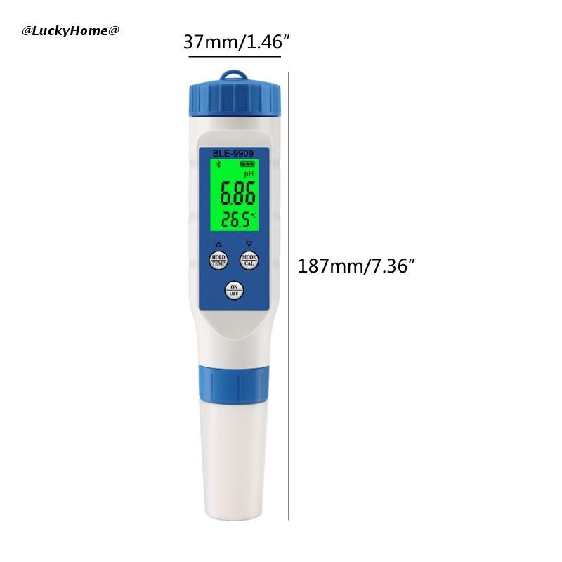 Ph-mètre numérique 5 en 1 avec TDS/EC/salinité/mesure de température, testeur multi-paramètres étanche et très précis