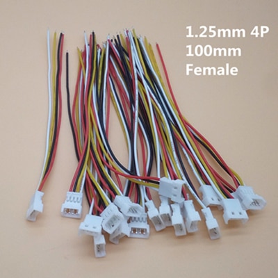 20 Sets/Lot Connector Micro JST 1.25MM 2-Pin/3-Pin/4-Pin Male&Female Connector Plug with Wires Cables LED Strip Connectors: 4P Female 20pcs