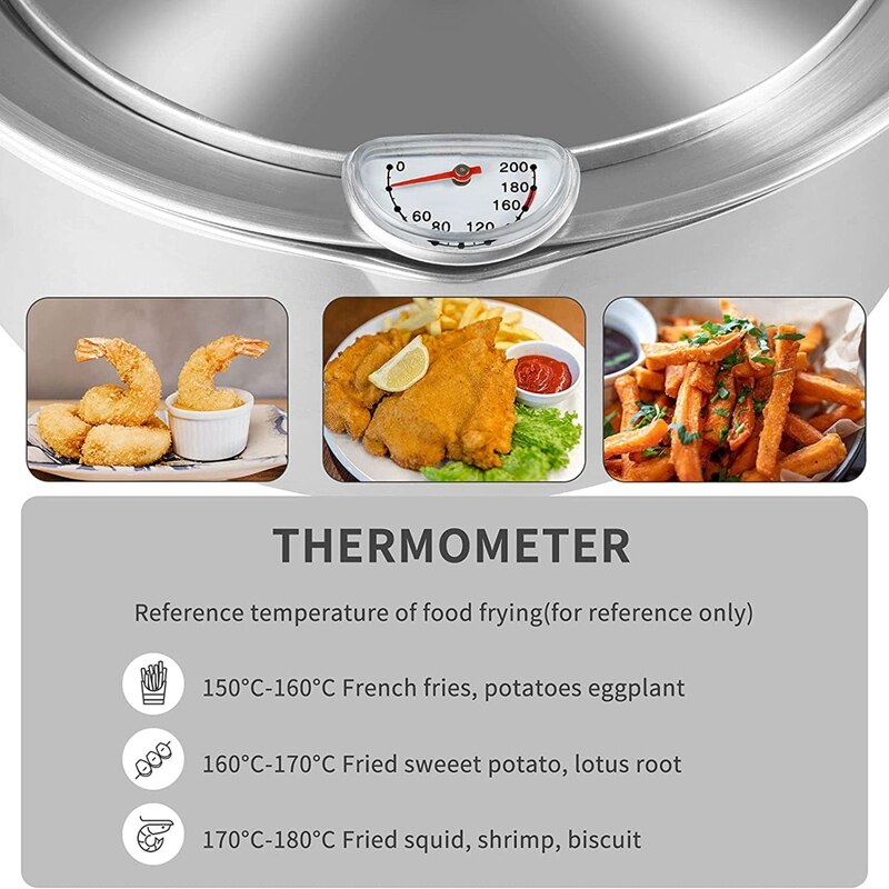 Frittieren Topf, Edelstahl Tempura Friteuse Mit Thermometer, Deckel Japanischen Stil Tempura Friteuse Pan Unbeschichtete Friteuse