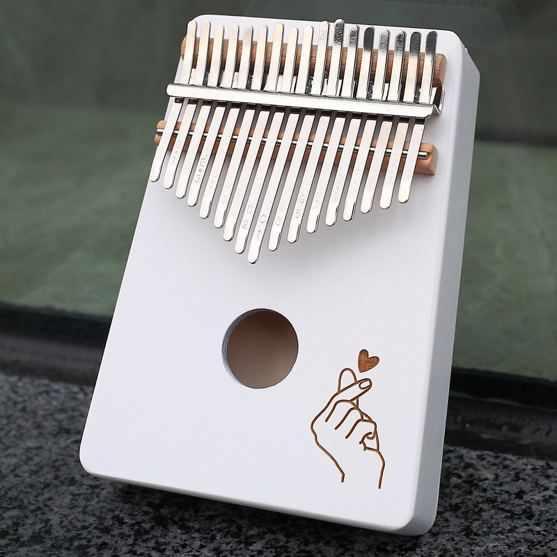 KERUS weiß Kalimba 17 Tasten Holz Tragbare Mbira Finger Klavier für freundlicher und klavier Anfänger Musical Instrumente: 16