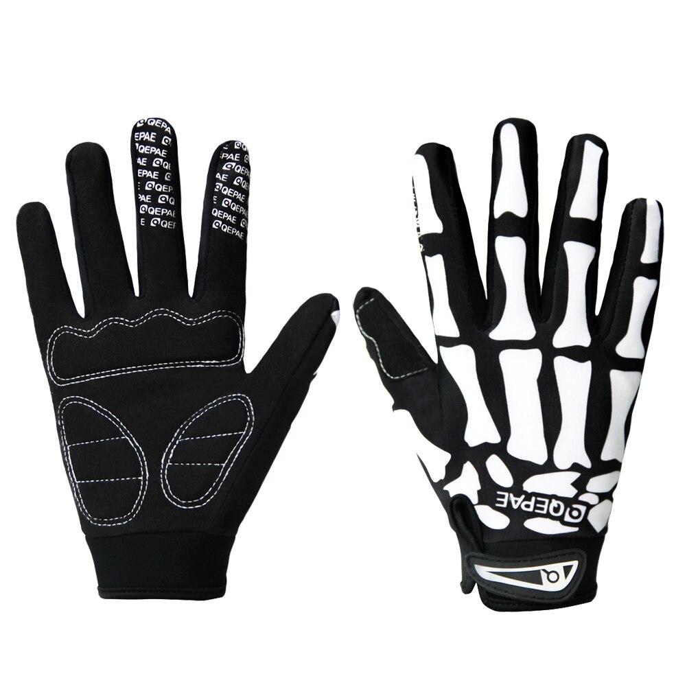 Volledige Finger Skull Handschoenen Skelet Patroon Fiets Motorrijden Handschoenen Ademend Antislip Sport Bike Riding Mitten