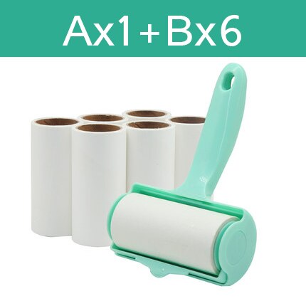 Østlig fnug rullehjul kæledyr hår støvrenser tøj rengøring husholdningsstøv klæbrig rulle hjem rengøringsværktøj: Ax1 og  bx6