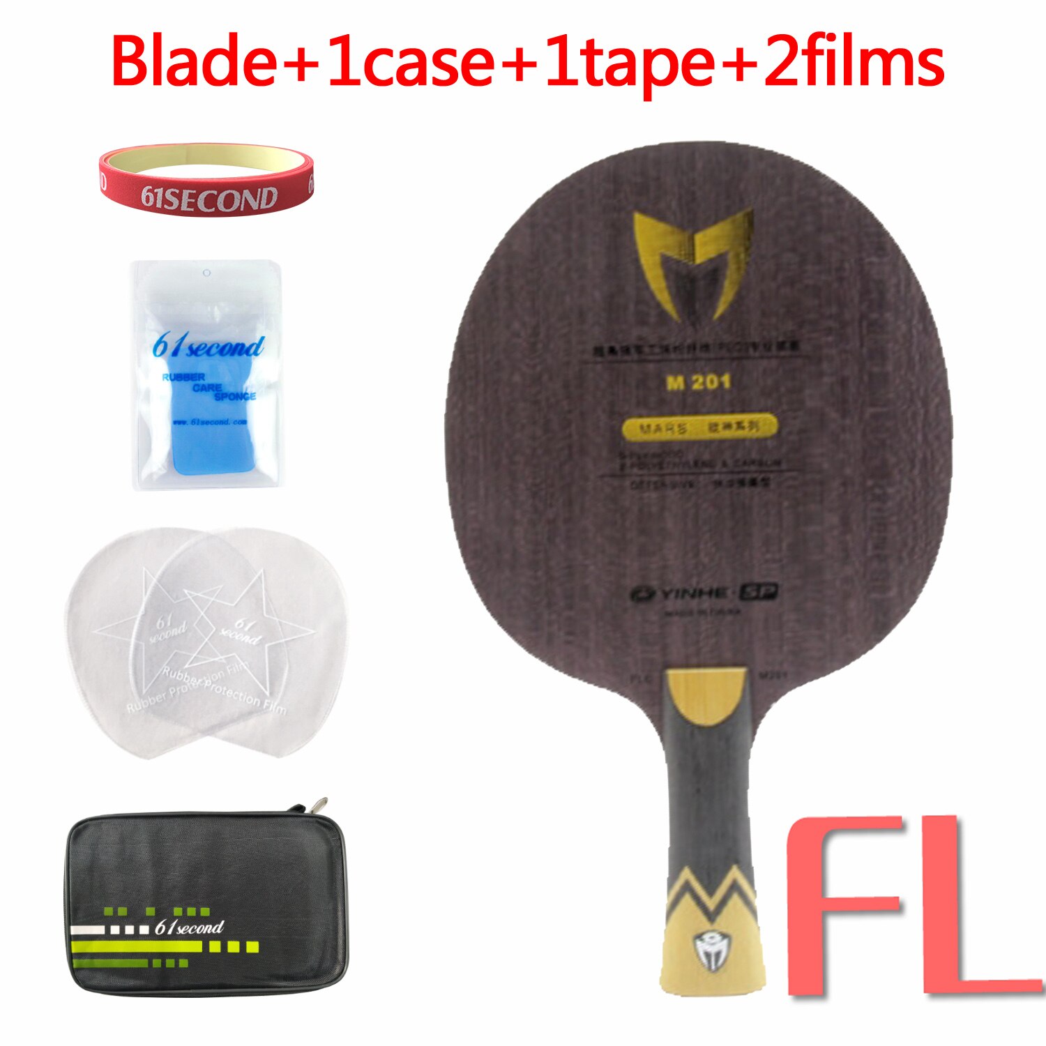 Yinhe PLC fiber table tennis blade M101 M201 Fiber Table Tennis Racket C.T.T.A.A. 5 PLY WOOD WITH 2 PLY PLC: 201 FL with FM case