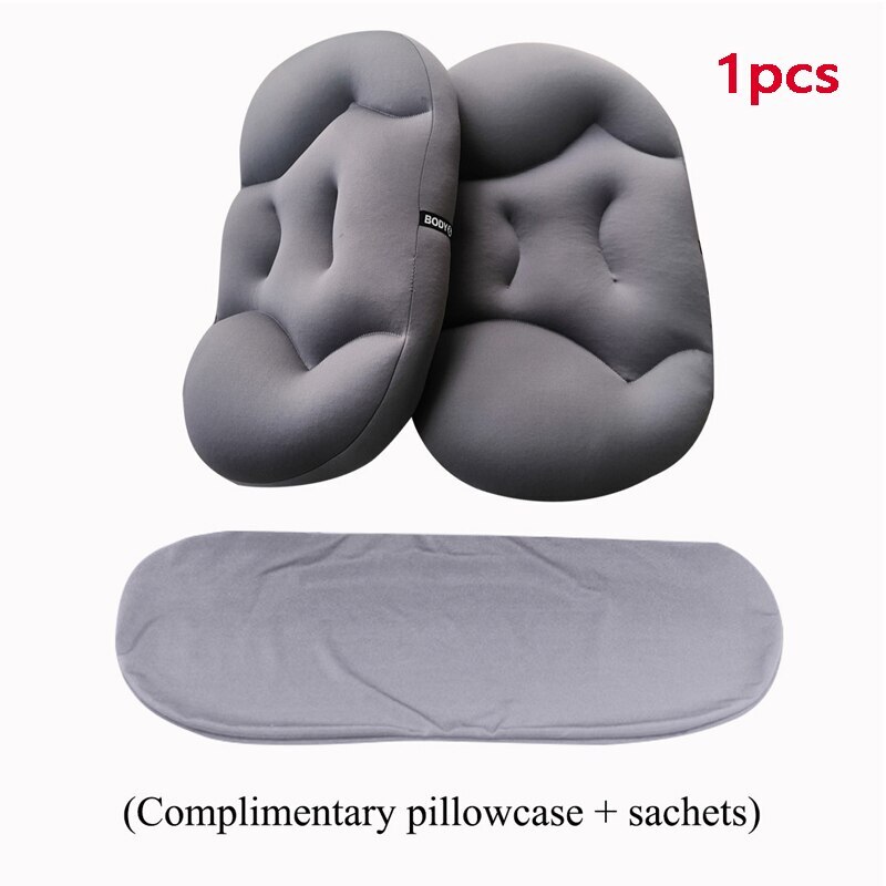 All-round Sleep Pillow Cloud Pillow Neck Support Pillow Butterfly Shaped Ergonomic Pillow Foam Soft Orthopedic Neck Pillow: B-with pillowcase 7