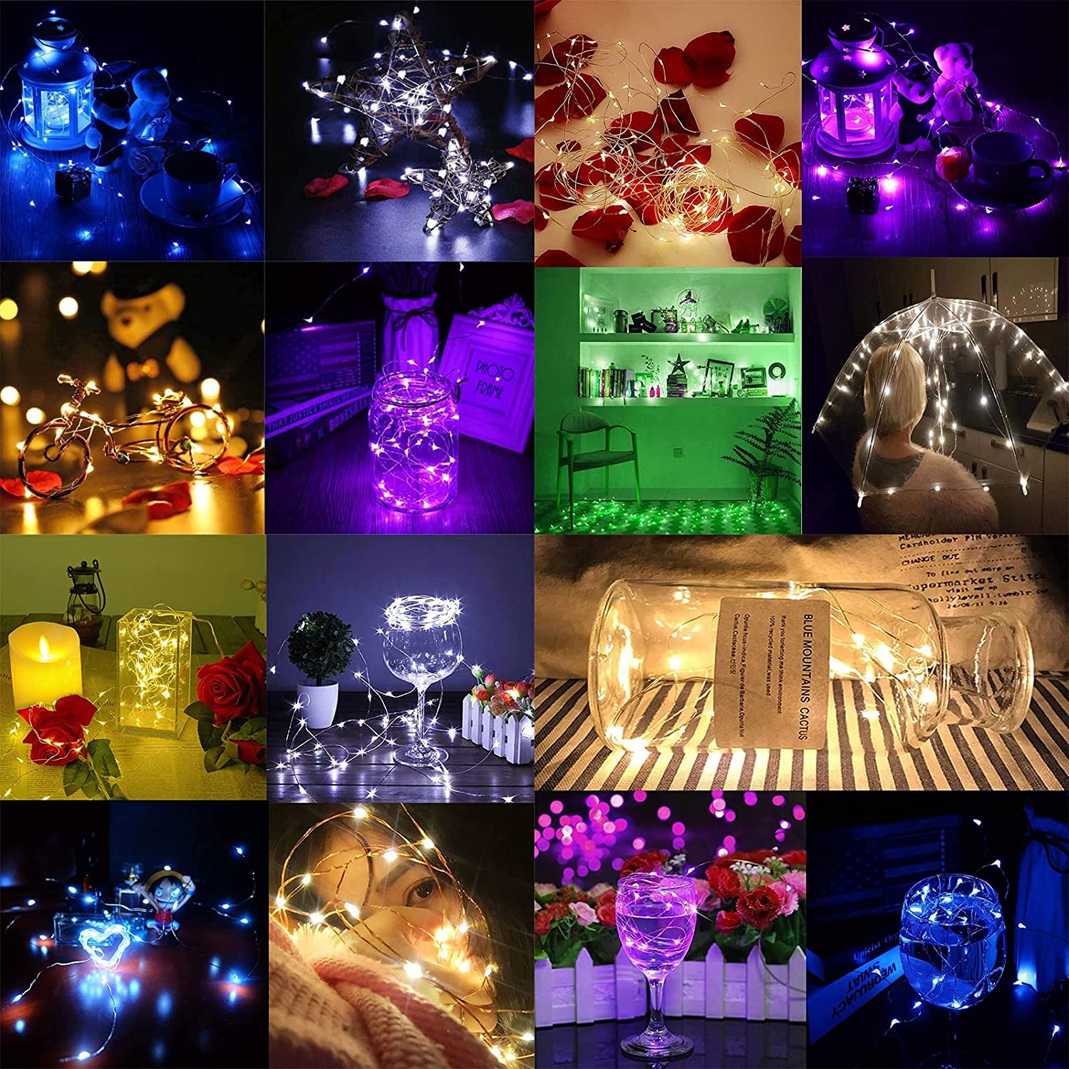 20 40Leds Kerstverlichting Battery Operated Koperdraad Led String Lights Waterdicht Voor Diy Bruiloft Slaapkamer Kerst Decor