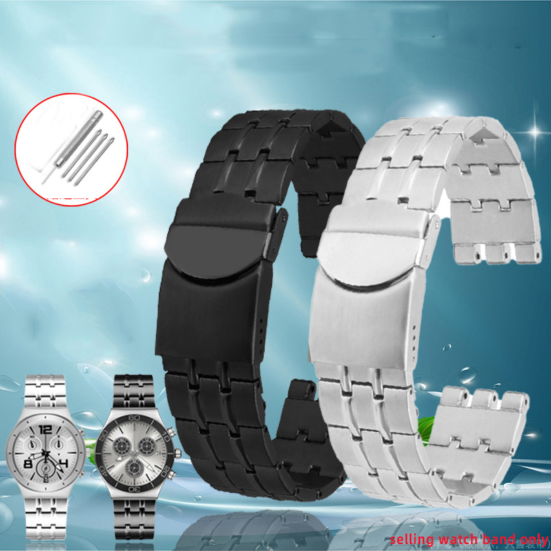 19mm 21mm neue stil Für Swatch männer schwarz stahl uhr Metall Gurt YVS451 YVS435 YCS443G Armbinde zubehör