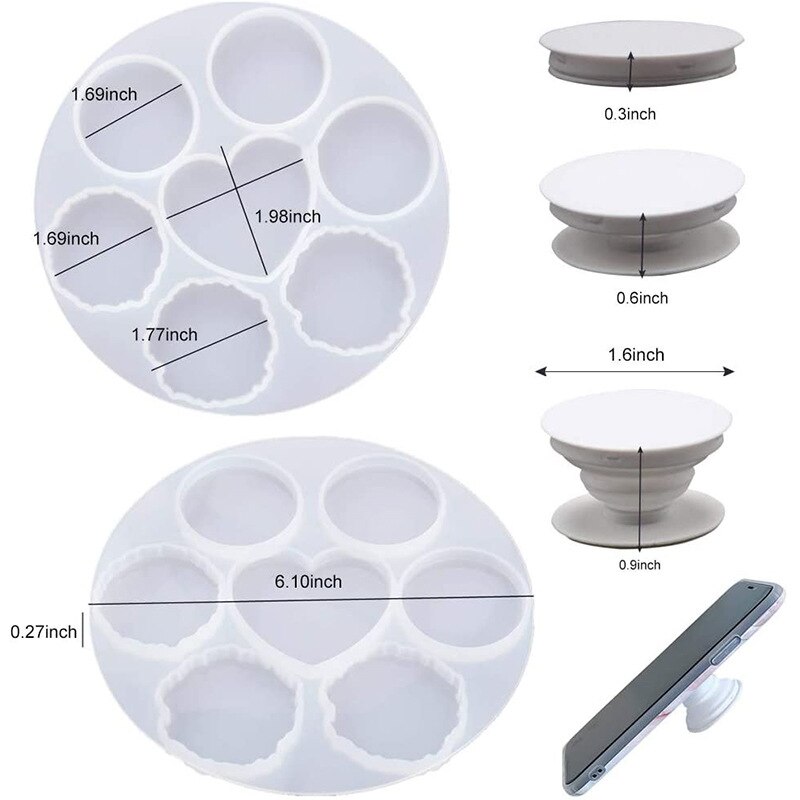 Smykker mobiltelefon stativ holder silikon harpiks støpeformer mobiltelefon brakett krystall epoksy støpeformer til diy håndverk epoksy form