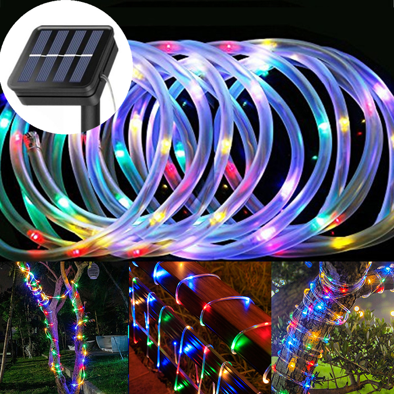 Solar LED String Light Outdoor Waterproof Garden Decoration Solar Rope Strip Lighting Fairy Lamp