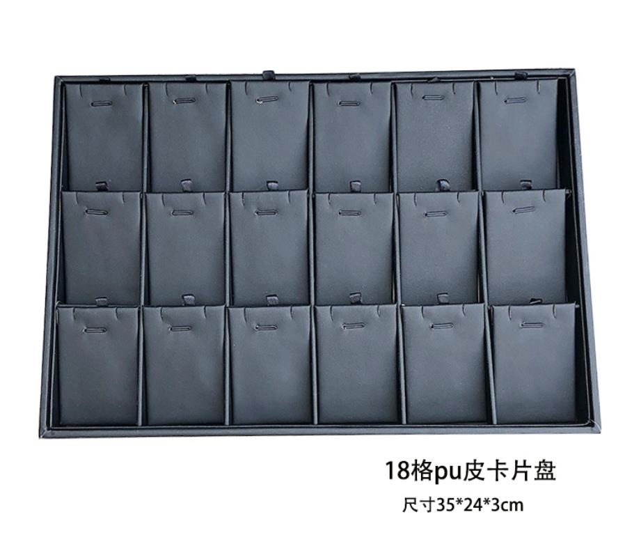 Black Leather Jewelry Display Flat Tray Perfume Accessories Trinket Watch/Earring/Ring Storage Organizer: L / Yellow