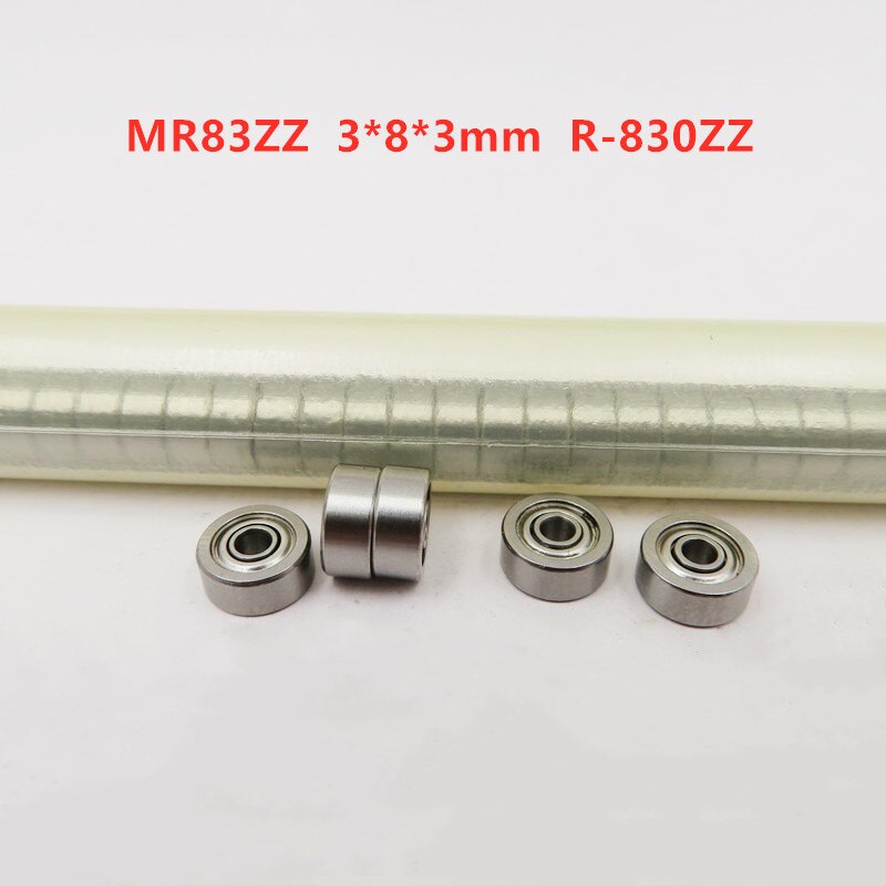 50pcs-500pcs miniature ball bearing MR83ZZ 3*8*3 mm R-830ZZ deep groove ball bearing MR83 MR83Z MR83-2Z 3x8x3 mm model bearings