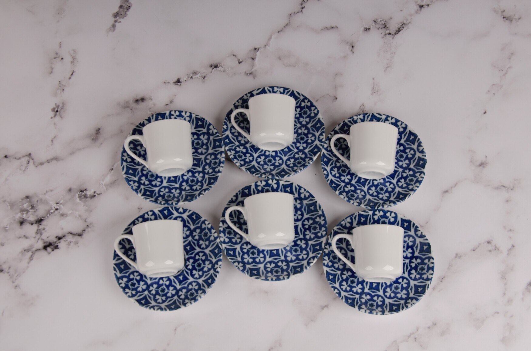 SET of 6 Turkish Coffee Porcelain Cups Traditional Ceramic Espresso Mugs Home Decor Demistasse Türk Kahvesi Fincan Seti: (P-2) 6 PCS Set