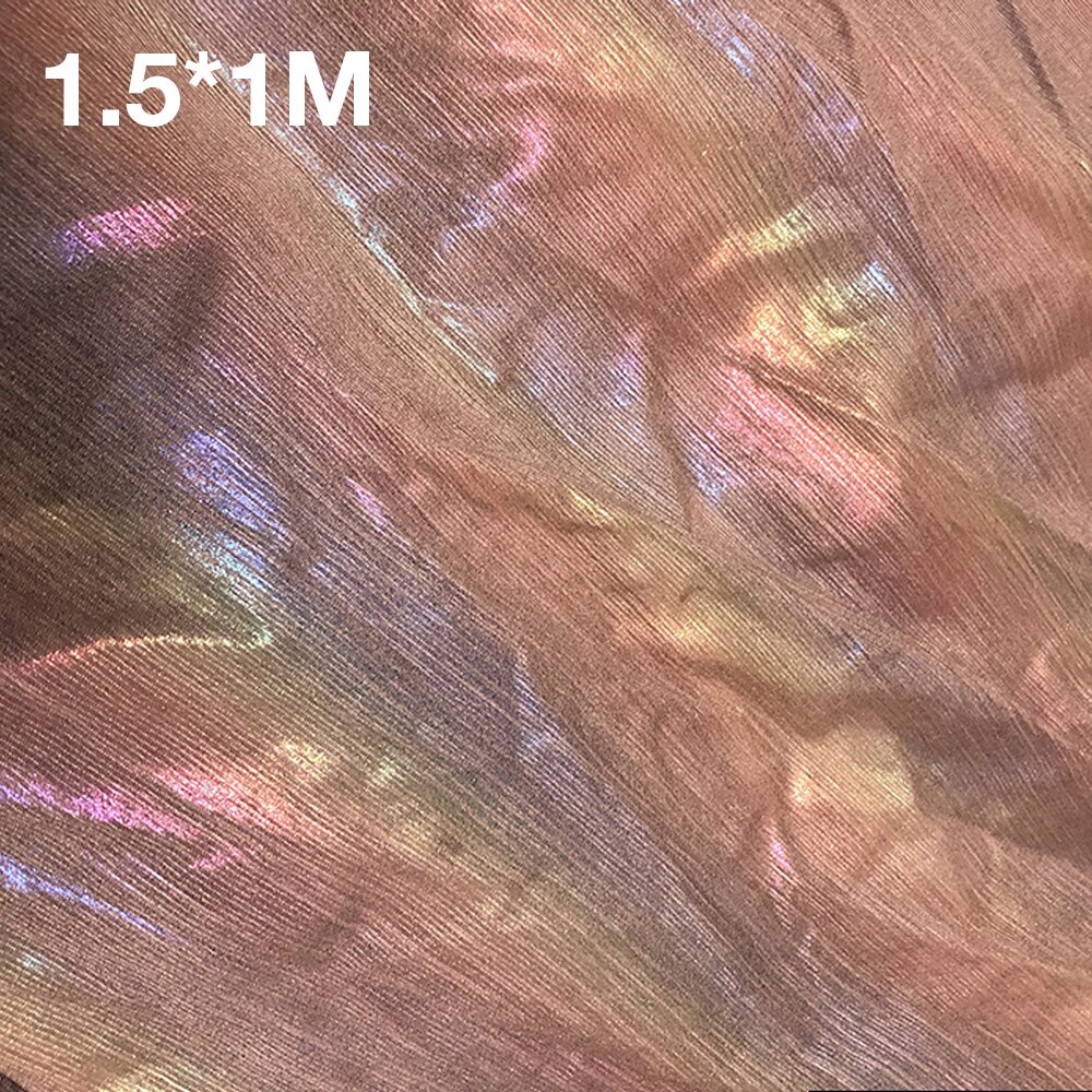 Holografisk regnbue chiffon stof reflekterende gradient ombre til han kinesisk kostume tørklæde gardin tøj til sommer