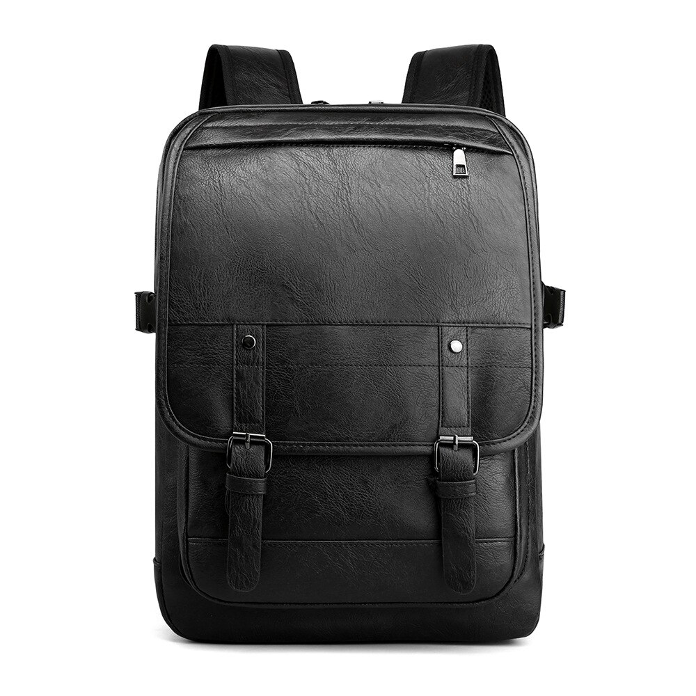 Waterdichte Pu Leer Heren Retro Rugzakken Leisure Zakelijke Laptop Schoudertassen College Student Schooltas