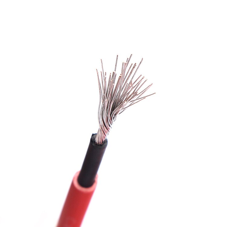 Solvarmepv-kabel 10m/ rulle solvarmekabelwire 1500v 4 mm 2/ 6 mm 2(12/10 awg) pv-kabel rød og sort kabelkappe med tuv-godkendelse