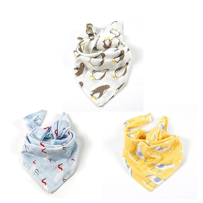 Baby Burp Doeken 3 stks/partij Biologisch katoen gaas Mousseline activiteit baby bib bandana Baby Slabbetjes zachte ademend Pasgeborenen Handdoek sjaal