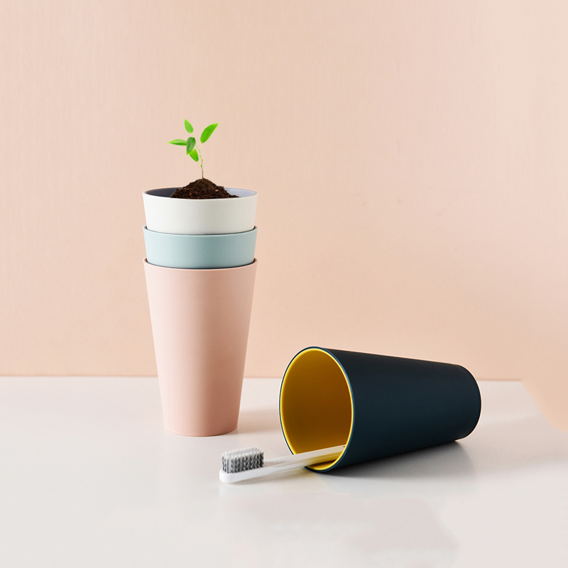 Bathroom Accessories Water Cup Gargle Toothbrush Plastic Simple Two Color Glass Couple Brushing Washing Mouth Tumblers
