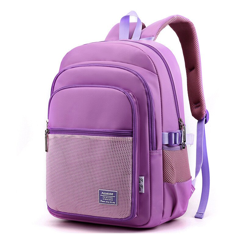 Mochilas escolares de gran capacidad para niños, mochilas escolares para grados 3-6, mochilas de nailon para niñas, mochilas escolares: Purple