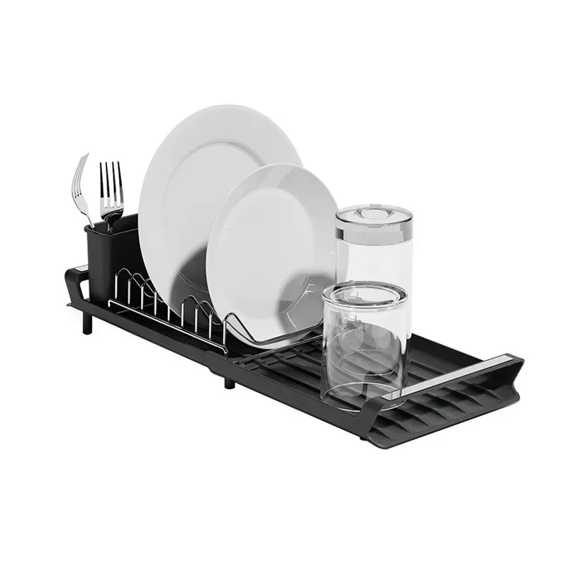 1pcs Expandable Small Dish Drying Rack Dish Racks for Kitchen Counter Dish Drainer Removable Cutlery Holder Kitchen Organization