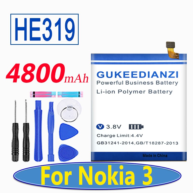 GUKEEDIANZI Batteria Ad Alta Capacità Per Nokia 2 3 5 6 7 7 Plus 8 HE338 HE319 HE321 HE336 HE317 HE335 HE316 HE340 HE346 HE328: HE319