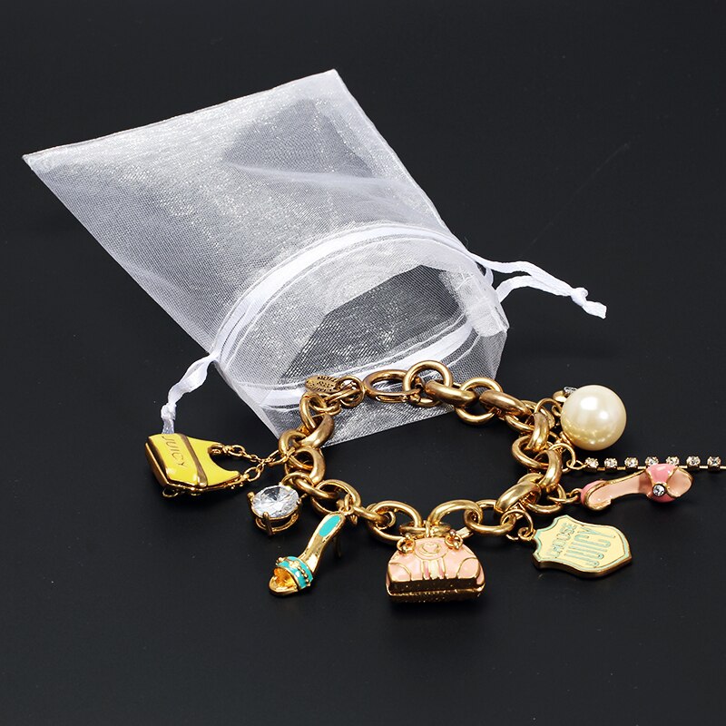 50 stk smykkepose 7*9 cm smykke emballage organza poser favor bryllup fest julegaver emballage poser