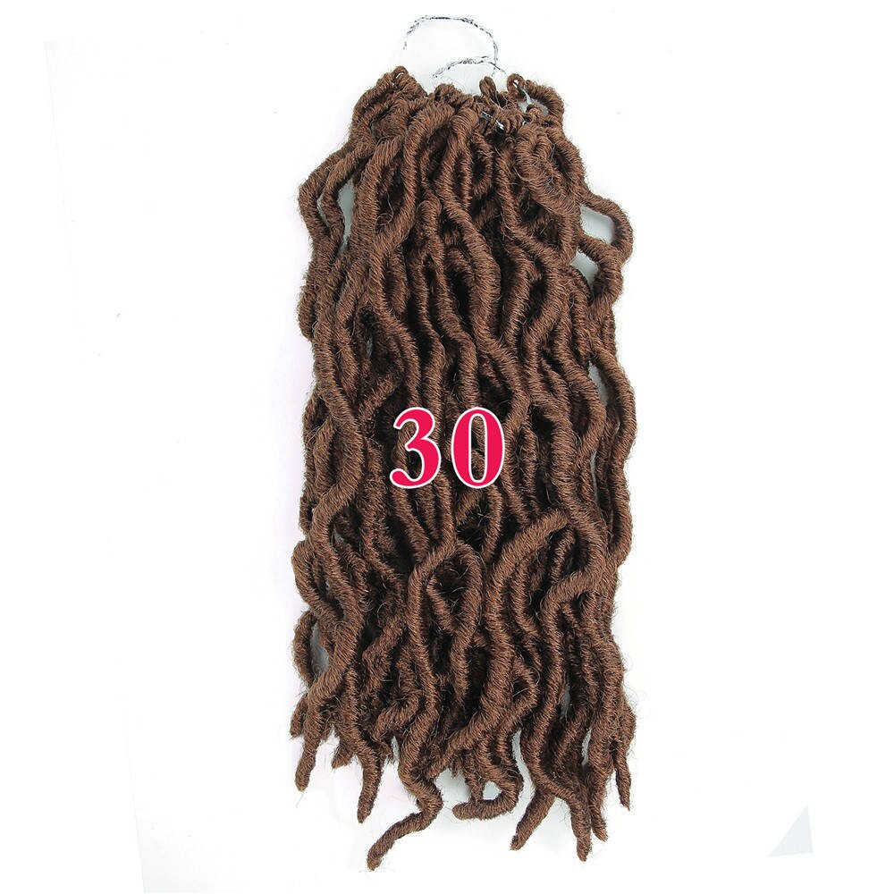 Faux Locs Gehaakte Haar Krullend Dreadlocks Haar Extensions 18 Wortel/packet Gehaakte Krullend Haar Synthetische Faux Locs Haar Stuk: P1B/30