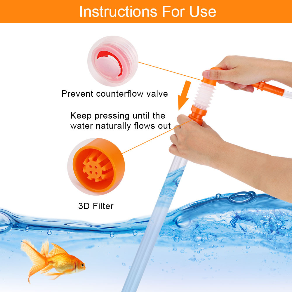Aquarium Siphon Tube Fish Tank Cleaner Vacuum Pump Gravel Cleaner Sand Trap Filter changer Water Exchange Tool Suction Pipe Tube