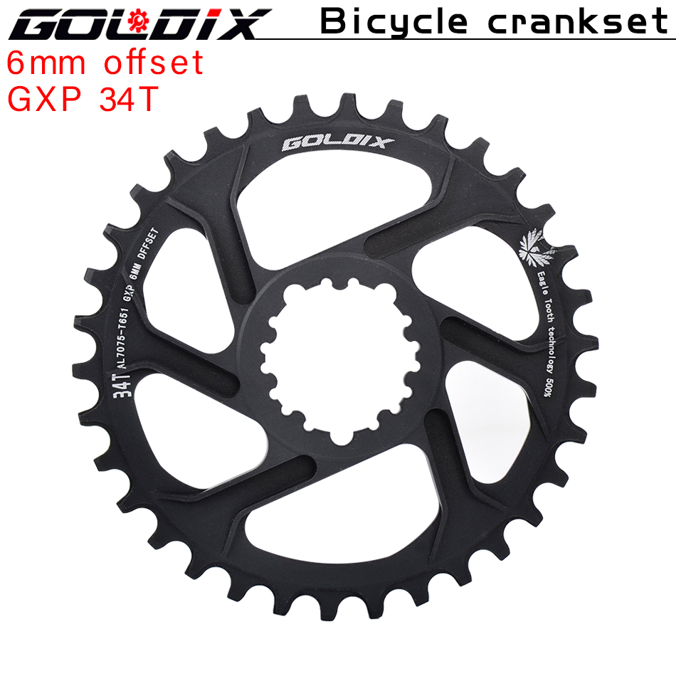 GOLDIX bicycle crankset 170mm/175mm with chainring 30T 32T 34T 36T 38T/bottom bracket for SRAM XO1 X1 GX XO X9 Bicycle crank: 6mm offset 34T