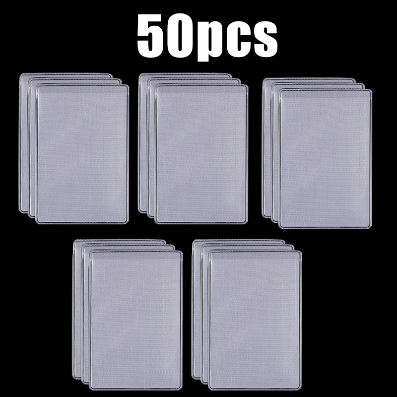 Protector de tarjetas de PVC, cubierta transparente esmerilada para tarjetas de identificación de crédito, soporte antimagnético, contenedor para postales, bolsas de almacenamiento, 1-50 Uds.