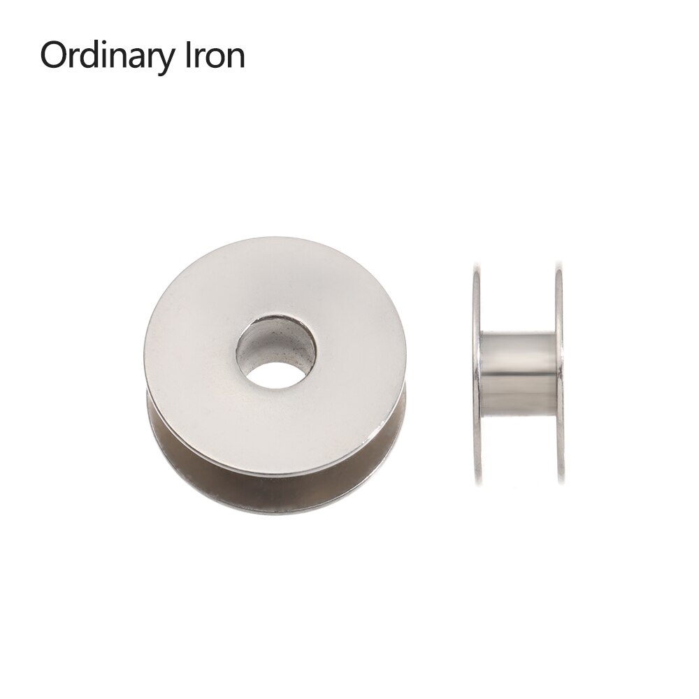 Bobinas vacías de plástico transparente para máquina de coser, bobina de hilo para Brother Janome Singer, carrete de lino, 1/10 unids/set por juego: 1PC Iron