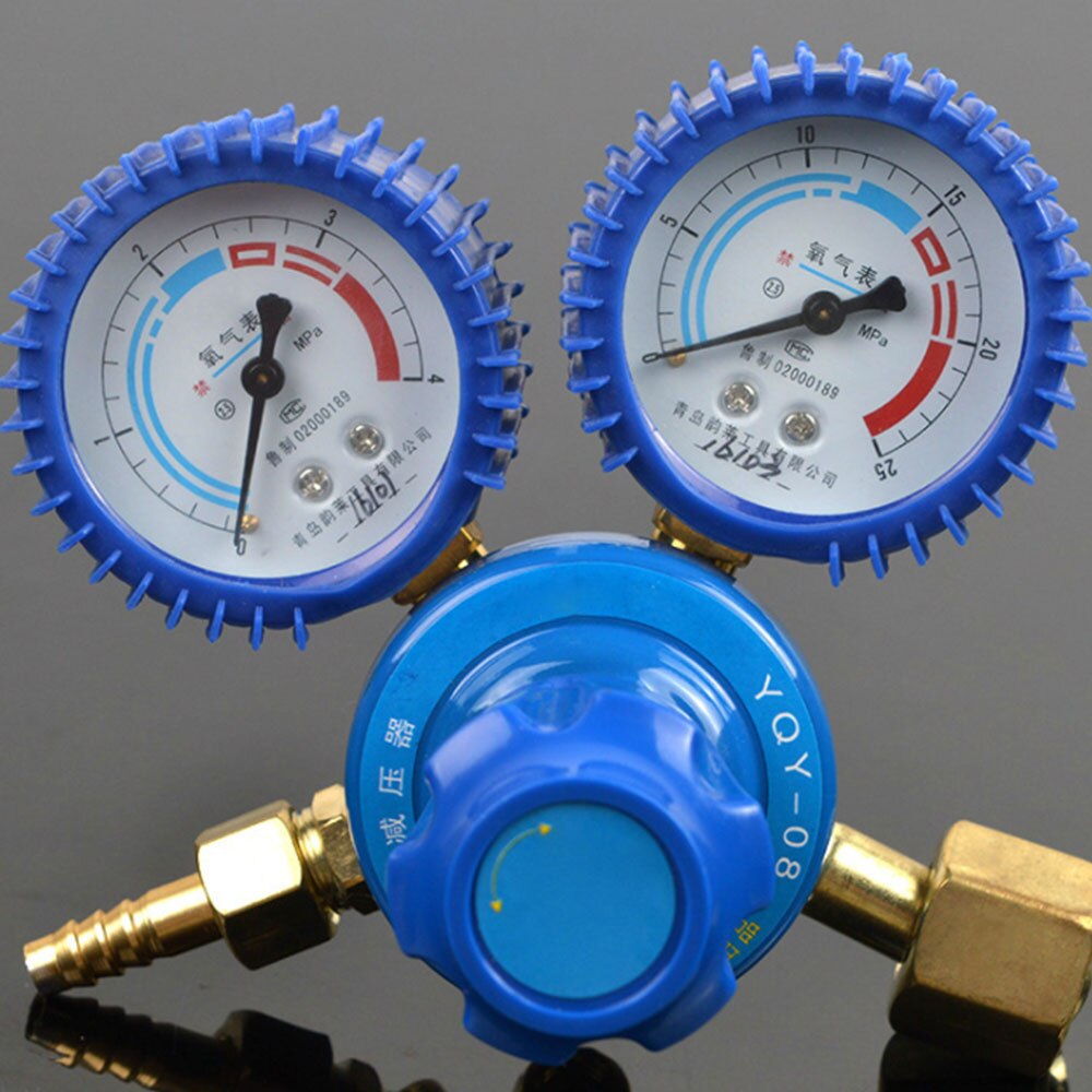Oxygen Pressure Regulator 0-25MPa Oxygen Meter Reducer Reducing Valve Pressure Gauge Dual Brass Welding Cutting Tools
